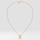 0.50 Ct Moval Halo Necklace
