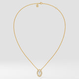 0.50 Ct Moval Halo Necklace
