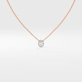 1 Ct Oval Bezel Necklace