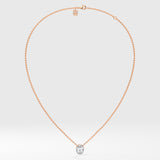 1 Ct Oval Bezel Necklace