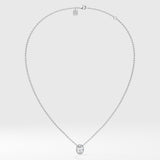1 Ct Oval Bezel Necklace