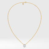 1 Ct Oval Bezel Necklace