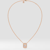 1.50 Ct Emerald Halo Necklace