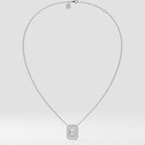 1.50 Ct Emerald Halo Necklace