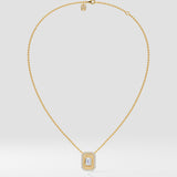 1.50 Ct Emerald Halo Necklace
