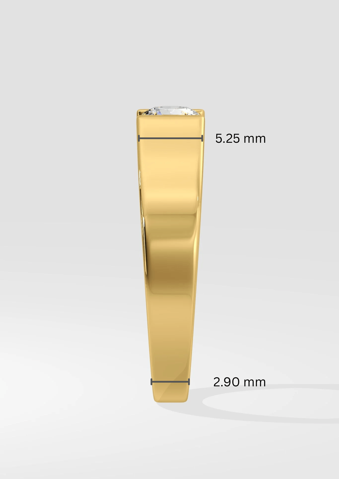 Bar Set Solitaire Men's Ring - House Of Quadri