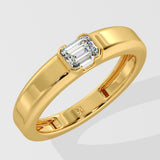 East West Emerald Men's Ring