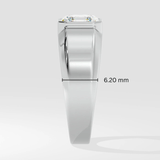 Asscher Solitaire Men's Ring - House Of Quadri