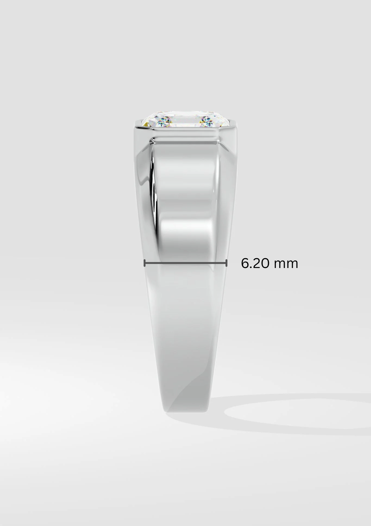 Asscher Solitaire Men's Ring - House Of Quadri