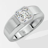 Asscher Solitaire Men's Ring