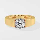 1.5 Bar Set Solitaire Men's Ring