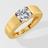 1.5 Bar Set Solitaire Men's Ring