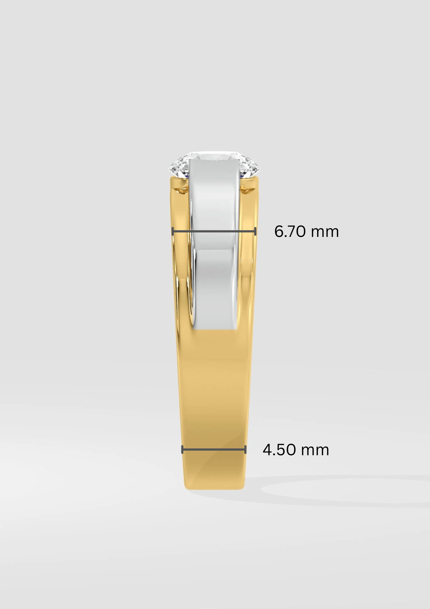 1 ct Aspen Two Tone Men's Ring - House Of Quadri