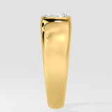 Diamond ring with a central diamond on a white background