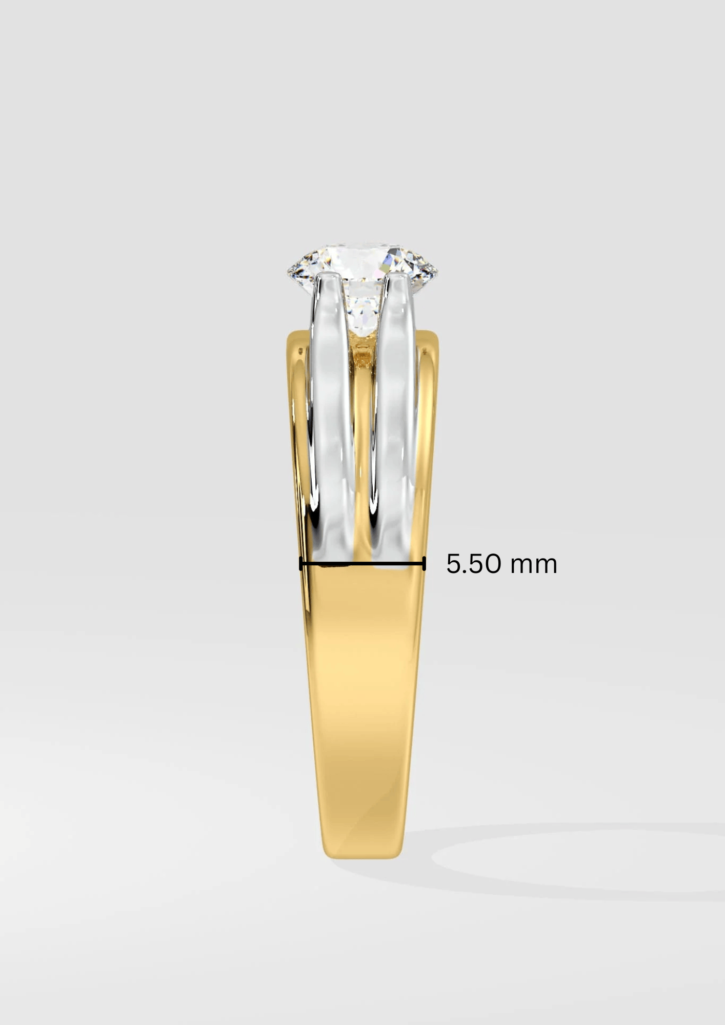 Apollo Two-Tone Solitaire Men's Ring - House Of Quadri