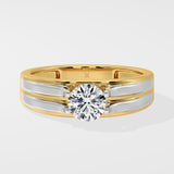 Apollo Two-Tone Solitaire Men's Ring