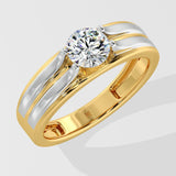 Apollo Two-Tone Solitaire Men's Ring