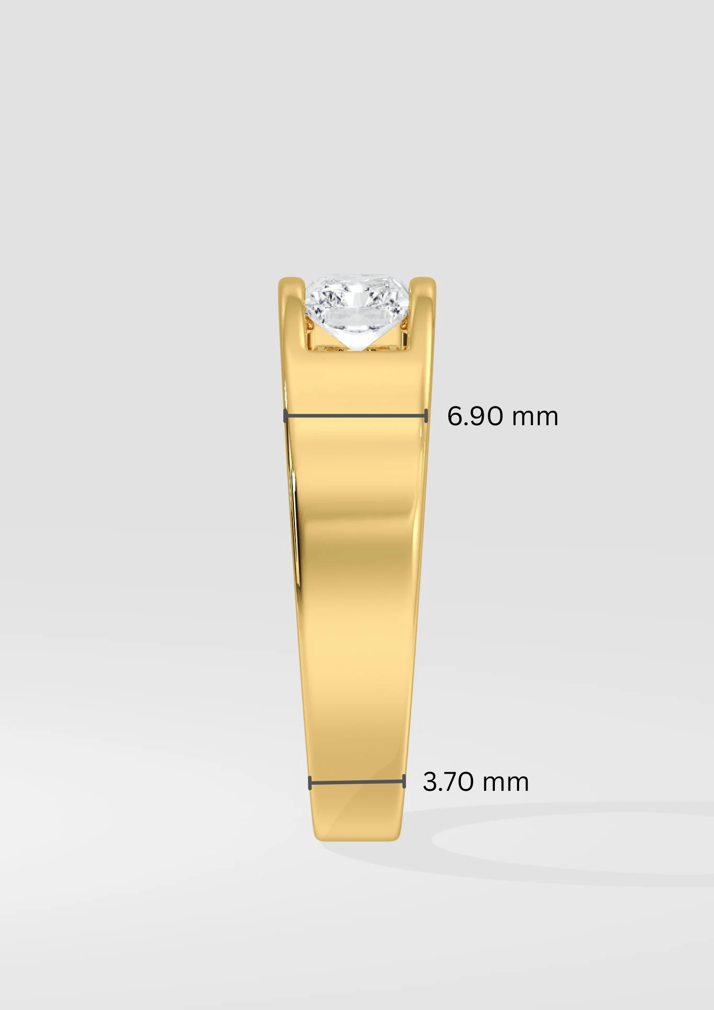 1 Ct Radiant Aperture Men's Ring - House of Quadri