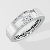 1 Ct Radiant Aperture Men's Ring