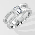 1 Ct Emerald Split Men's Band - House Of Quadri