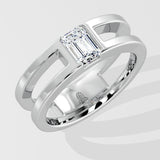 1 Ct Emerald Split Men's Band - House Of Quadri