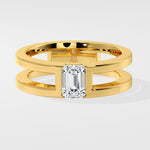 1 Ct Emerald Split Men's Band - House Of Quadri