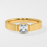 0.75 Ct Asscher Men's Ring