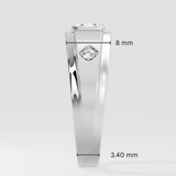Asscher Accent Men's Ring - House of Quadri