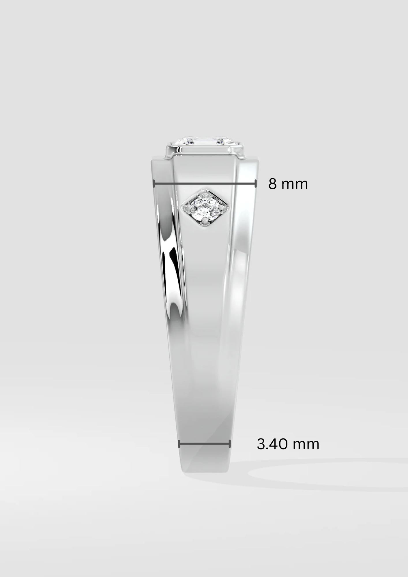 Asscher Accent Men's Ring - House of Quadri