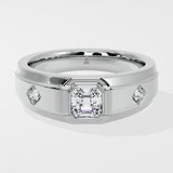 Asscher Accent Men's Ring