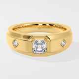 Asscher Accent Men's Ring