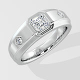 Asscher Accent Men's Ring
