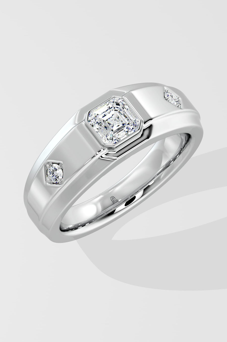 Asscher Accent Men's Ring - House of Quadri