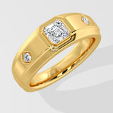 Asscher Accent Men's Ring