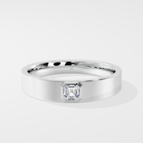 0.30 Ct Asscher Men's Ring