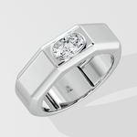 0.75 Ct Cushion Crest Men's Ring - House of Quadri