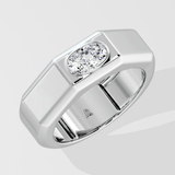 0.75 Ct Cushion Crest Men's Ring - House of Quadri