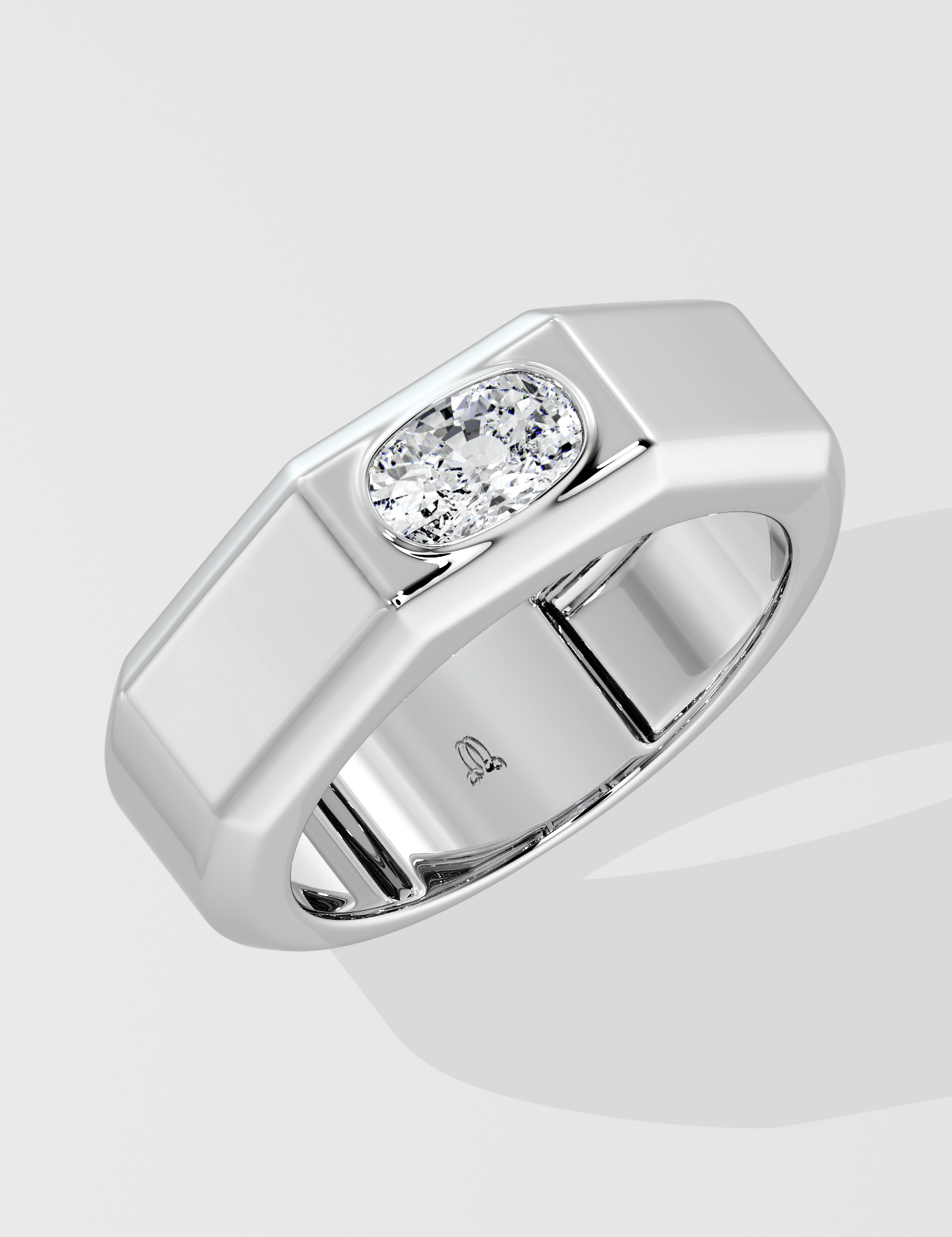0.75 Ct Cushion Crest Men's Ring - House of Quadri