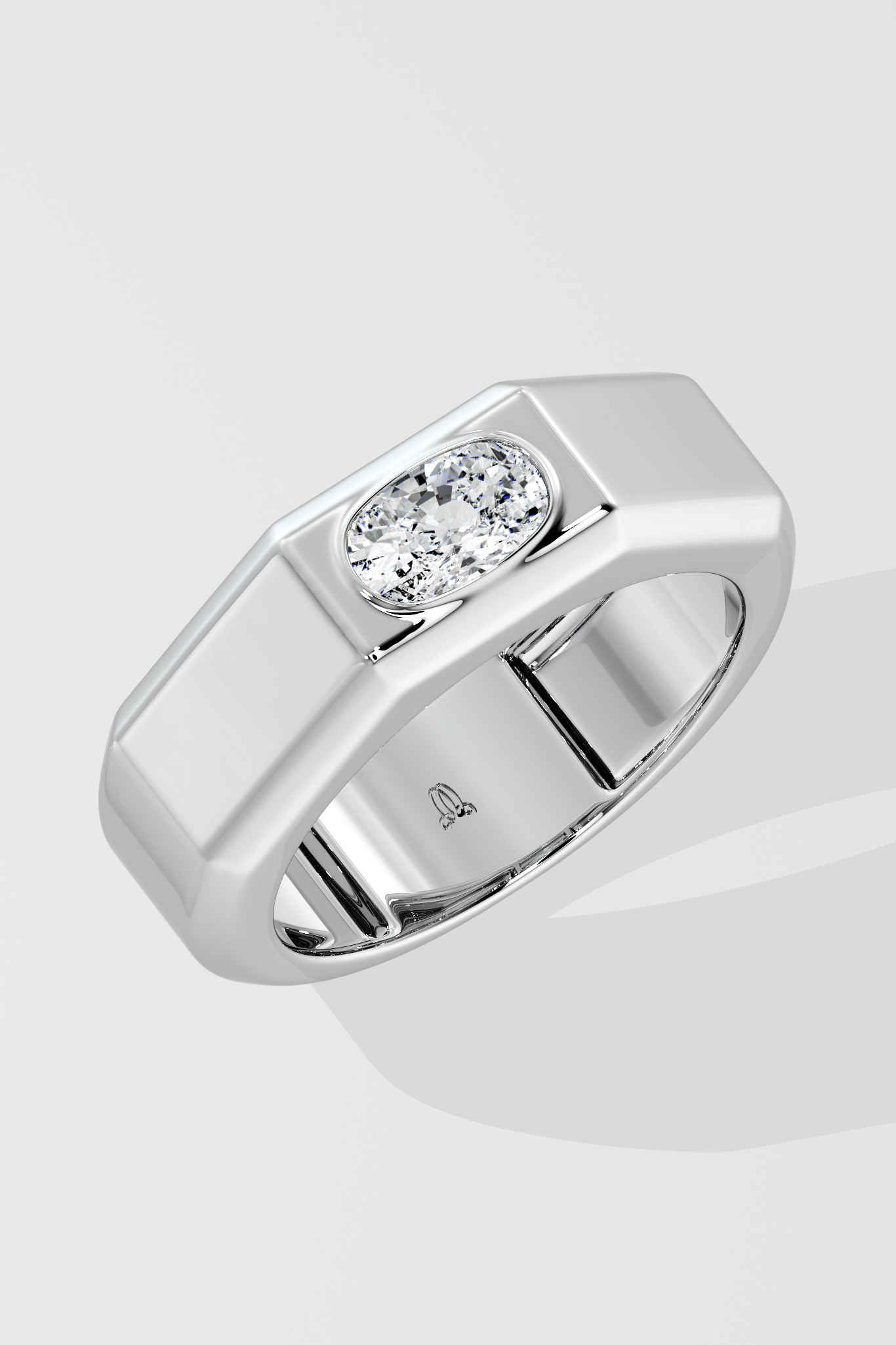 0.75 Ct Cushion Crest Men's Ring - House of Quadri
