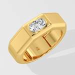 0.75 Ct Cushion Crest Men's Ring - House of Quadri