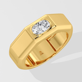 0.75 Ct Cushion Crest Men's Ring - House of Quadri