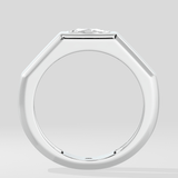 0.75 Ct Cushion Crest Men's Ring - House of Quadri