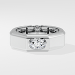 0.75 Ct Cushion Crest Men's Ring - House of Quadri