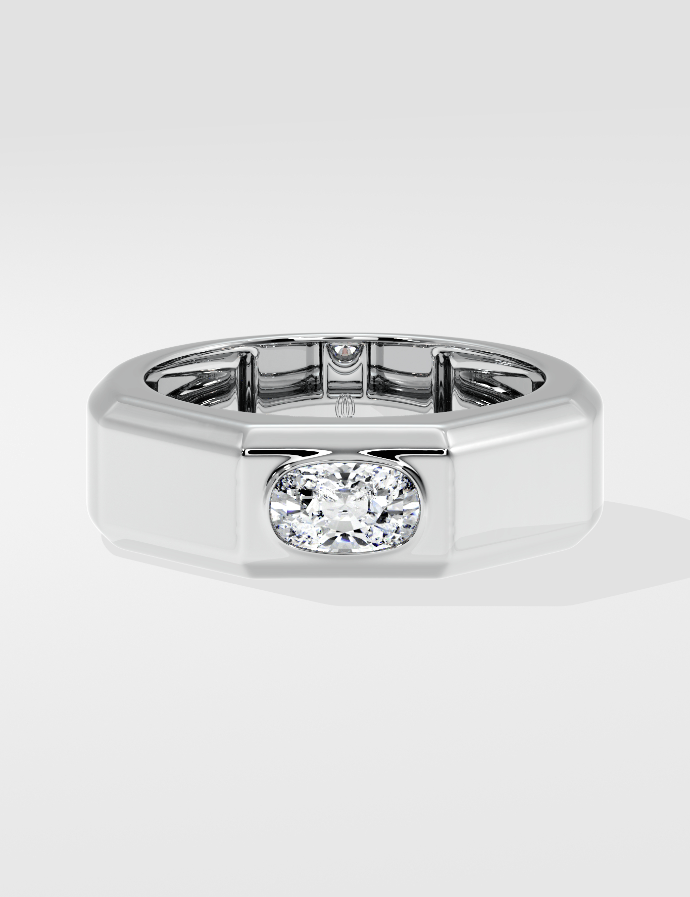 0.75 Ct Cushion Crest Men's Ring - House of Quadri