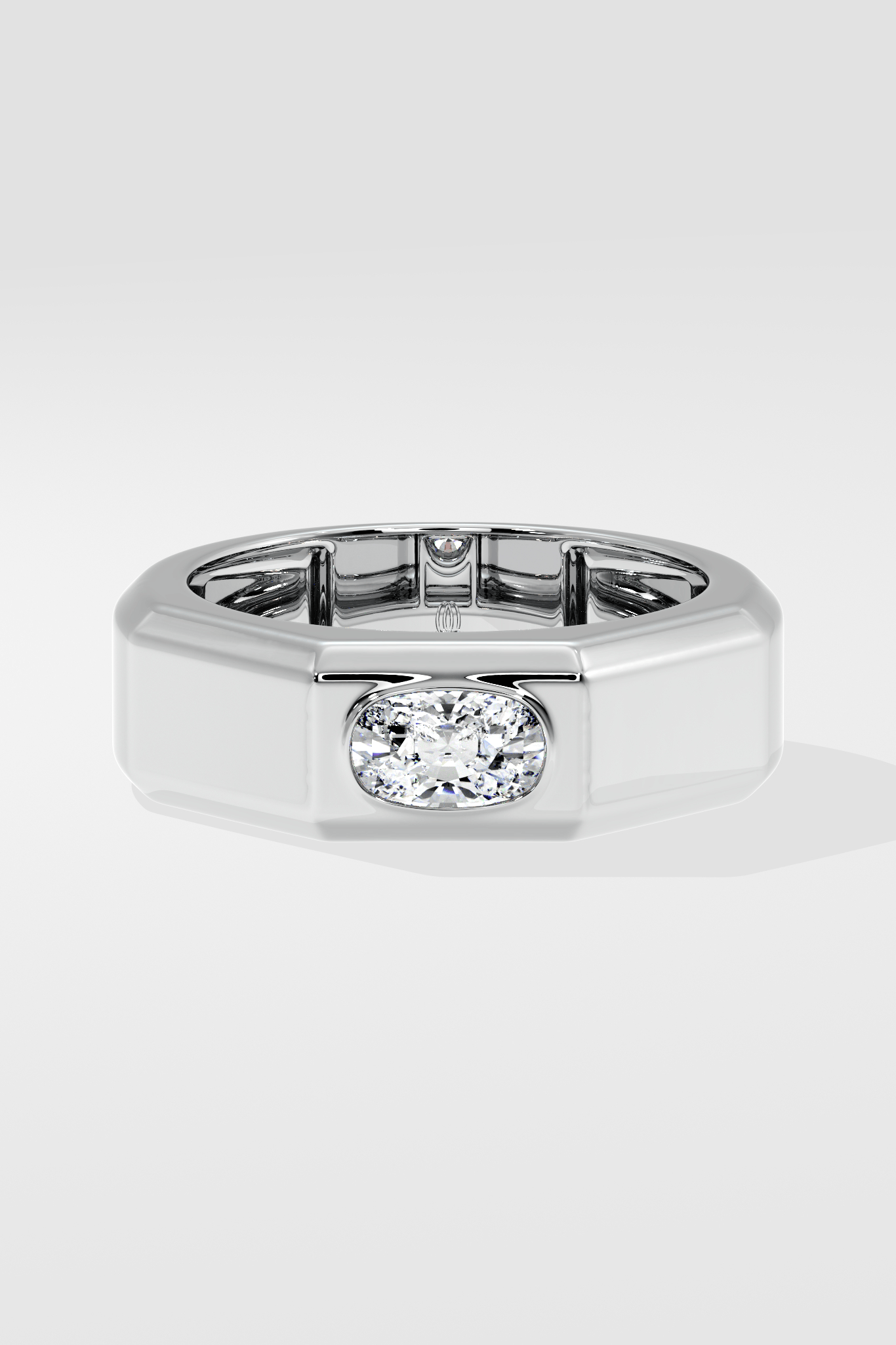 0.75 Ct Cushion Crest Men's Ring - House of Quadri