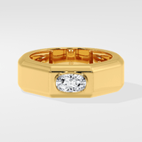 0.75 Ct Cushion Crest Men's Ring - House of Quadri