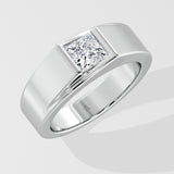 1 Ct Princess Frame Men's Ring