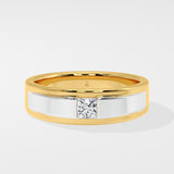 0.25 Ct Princess Two-Tone Men's Ring