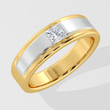 0.25 Ct Princess Two-Tone Men's Ring