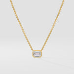 1 ct East West Emerald Necklace - House Of Quadri